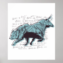 Beleggingsmarkt voor Beren en stieren Poster