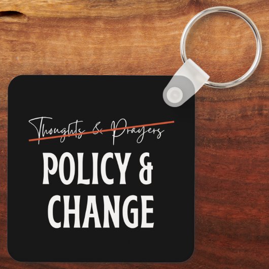 Beleid niet Pistool van gebeden Sleutelhanger (Achterkant)