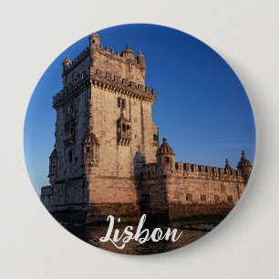 Belem-toren op zonsondergang in Lissabon, Portugal Ronde Button 4,0 Cm