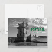 Belem Tower Silhouette 3 | Torre Belem Briefkaart (Voorkant / Achterkant)