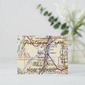 Belen New Mexico  Map Briefkaart (Staand voorkant)