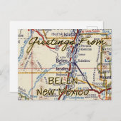 Belen New Mexico  Map Briefkaart (Voorkant / Achterkant)