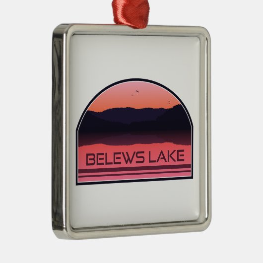 Belews Lake North Carolina Red Sunrise Metalen Ornament (Rechts)