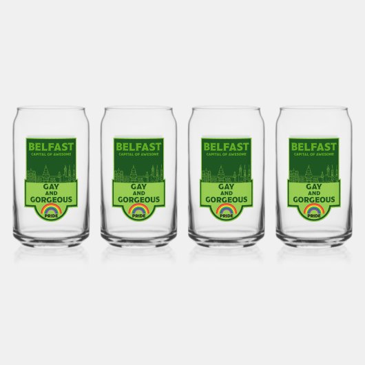 Belfast Gay Pride - Brighton België - LGBT Blikvorm Glas (Voorkant)