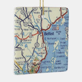Belfast Maine 50's Map Keramisch Ornament (Rechts)