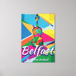 Belfast, Noord-Ierland Oude Reisposter Canvas Afdruk