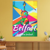 Belfast, Noord-Ierland Oude Reisposter Canvas Afdruk (Insitu (Woonkamer))
