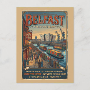 Belfast Noord-Ierland Retro Reisposter Briefkaart