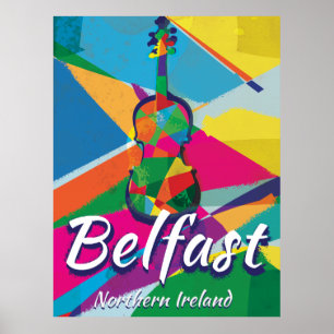 Belfast, Northern Ireland Vintage Travel poster
