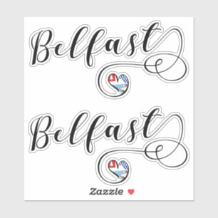 Belfast vlag in het hart sticker