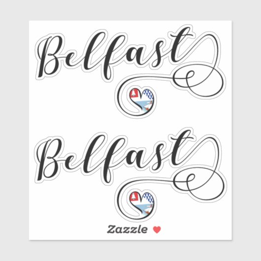 Belfast vlag in het hart sticker (Vel)