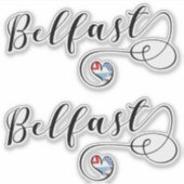 Belfast vlag in het hart sticker (Voorkant)
