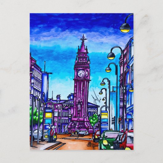 Belfast's Leaning Albert Clock Briefkaart (Voorkant)