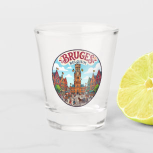 Belfort van Brugge België Shot Glas