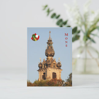 Belfort van Mons tijdens zonsverduistering Feestdagenkaart