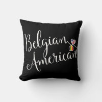 Belge Américain Coeurs Enmêlés Jeter Coussin