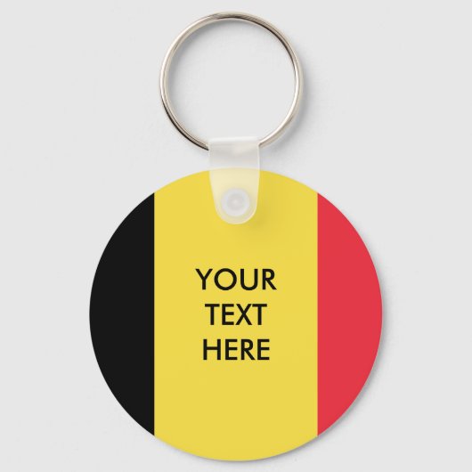 Belgian flag round button keychain for Belgium (Voorkant)