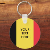 Belgian flag round button keychain for Belgium (Voorkant)