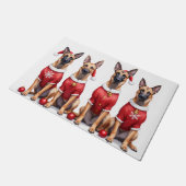 Belgian Malinois Christmas Dress Santa Hat Deurmat (Schuin)