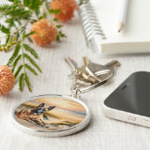 Belgian Malinois Dog Coastal Beach Cove Sleutelhanger (Zijkant)