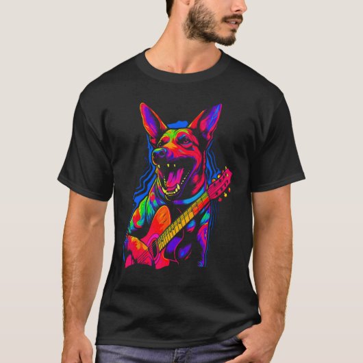 Belgian Malinois Dog Music T-shirt (Voorkant)