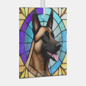 Belgian Malinois "Glas in lood" Glas Ornament (Voorkant Rechts)