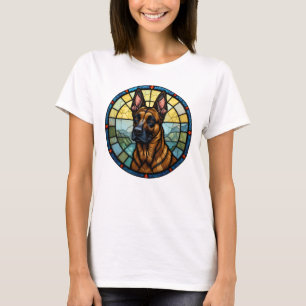 Belgian Malinois Glas in lood Style Illustration T-shirt