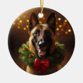Belgian Malinois Holiday Ornament (Voorkant)
