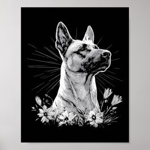 Belgian Malinois Hondenliefhebber Retro Style Tatt Poster