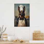 Belgian Malinois In Chefs Hat Poster, Pet Poster (Cuisine)