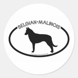 Belgian Malinois Silhouette Zwart Sticker