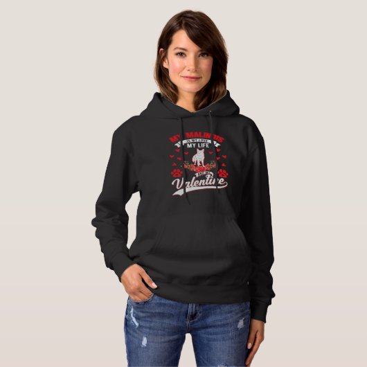 Belgian Malinois Valentine's Day Meleche Herder Ma Hoodie (Voorkant volledig)