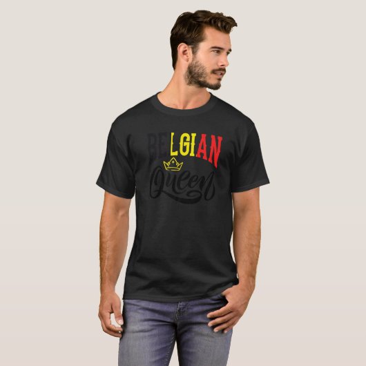 Belgian Queen Belgium Belgian Belgium Flag T-shirt (Voorkant volledig)