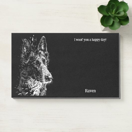 Belgian Sheepdog Abstract Art Hondennaam Post-it® Notes (Kantoor)