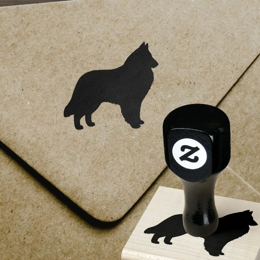 Belgian Sheepdog Hondenras Silhouette Rubberstempel