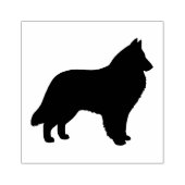 Belgian Sheepdog Hondenras Silhouette Rubberstempel (Afrduk)