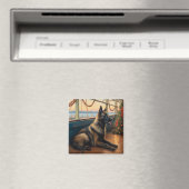 Belgian Shepherd Christmas Cruise: Pawsome Holiday Magneet (Insitu (Vaatwasser))