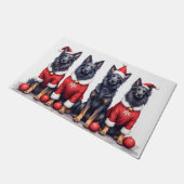 Belgian Shepherd Christmas Dress Santa Hat Deurmat (Schuin)