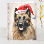 Belgian Shepherd Christmas Gepersonaliseerd Kaart (Gele Bloem)