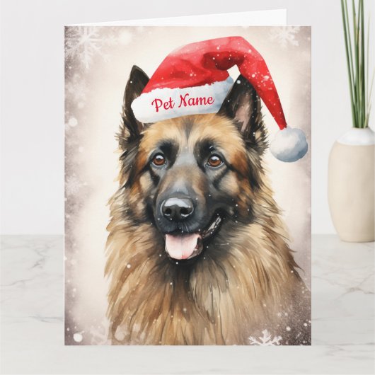 Belgian Shepherd Christmas Gepersonaliseerd Kaart (Voorkant)