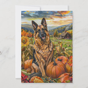 Belgian Shepherd Dog Autumn Harvest Thanksgiving Feestdagenkaart