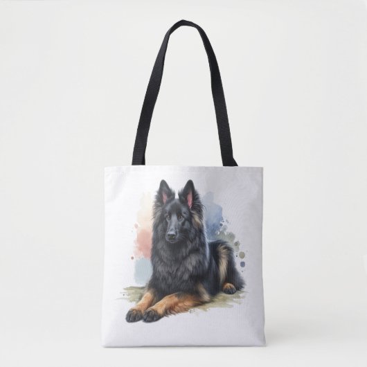 Belgian Shepherd Dog in Waterverf Draagtas (Voorkant)