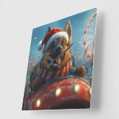 Belgian Shepherd Dog Roller Onderzetter Kerst Vierkante Klok (Hoek)