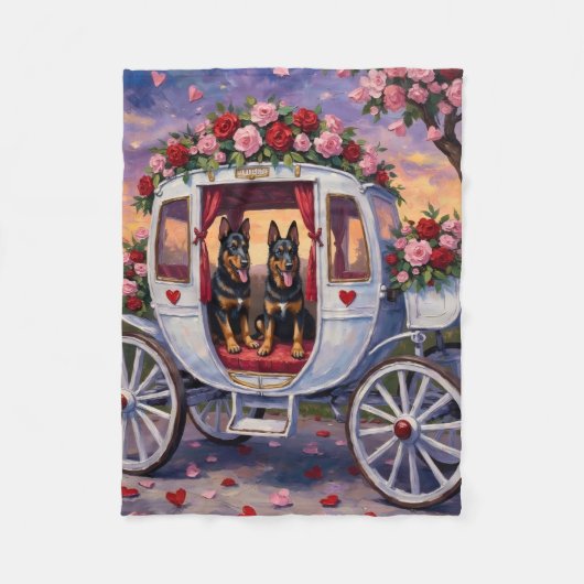 Belgian Shepherd Dog Valentine's Day Fleece Deken (Voorkant)