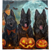 Belgian Shepherd Halloween Spooky Douchegordijn (Voorkant)