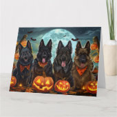 Belgian Shepherd Halloween Spooky Kaart (Voorkant)