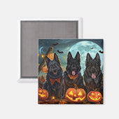 Belgian Shepherd Halloween Spooky Magneet (Voorkant / Achterkant)