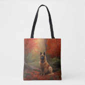 Belgian Shepherd in Autumn Leaves Herfst Inspire Draagtas (Voorkant)