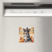 Belgian Shepherd in Autumn verlaat Thanksgiving Magneet (Insitu (Vaatwasser))