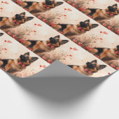 Belgian Shepherd met Rozen - Valentijnsdag Cadeaupapier (Hoek)